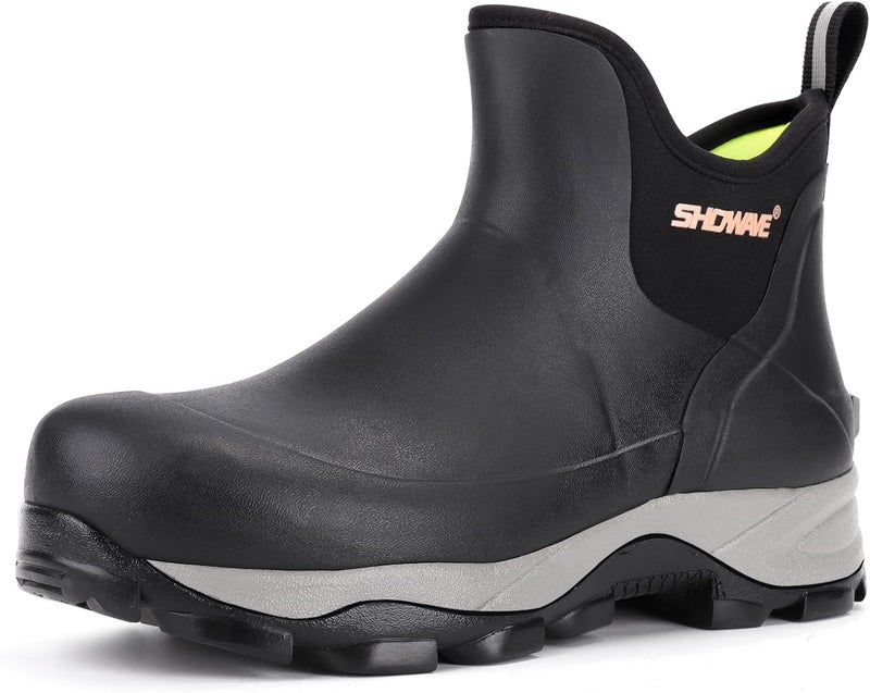 Showave Store Men's Rubber Boots Waterproof Rain Footwear Durable Short Hunting Boots for Mud Gardening Yard and Chore Working - Image 1